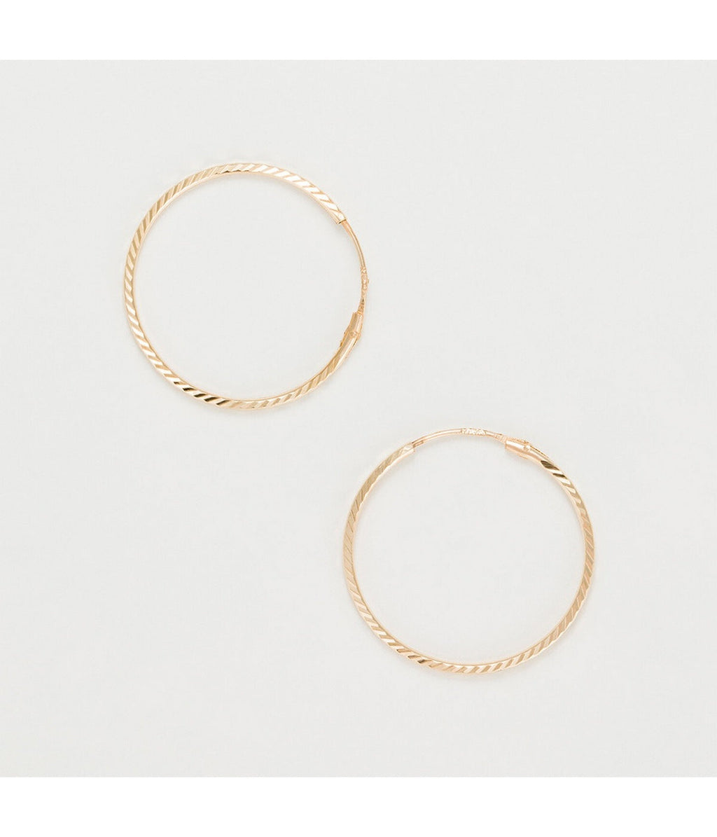 Boucles D'Oreilles "Créoles Twistées 20 Mm" Or Jaune 375/1000 - Or Jaune 375/1000