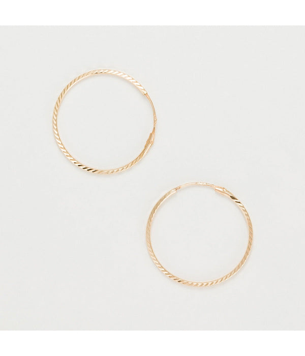 Boucles D'Oreilles "Créoles Twistées 20 Mm" Or Jaune 375/1000 - Or Jaune 375/1000