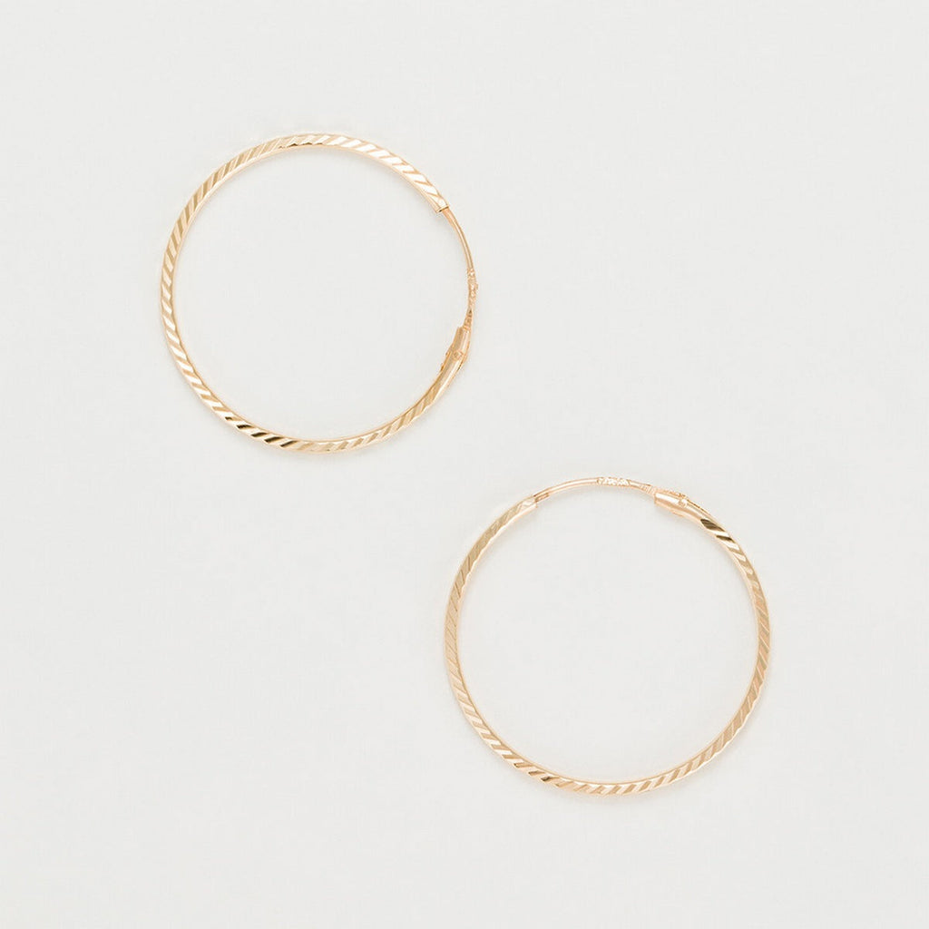 Boucles D'Oreilles "Créoles Twistées 20 Mm" Or Jaune 375/1000