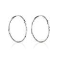 Boucles D'Oreilles "Créoles Twistées 20 Mm" Or Blanc 375/1000