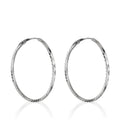 Boucles D'Oreilles "Créoles Twistées 20 Mm" - Or Blanc - Or Blanc