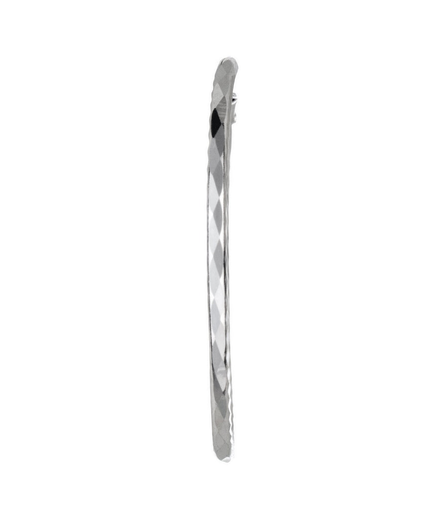 Boucles D'Oreilles "Créoles Twistées 20 Mm" - Or Blanc - Or Blanc