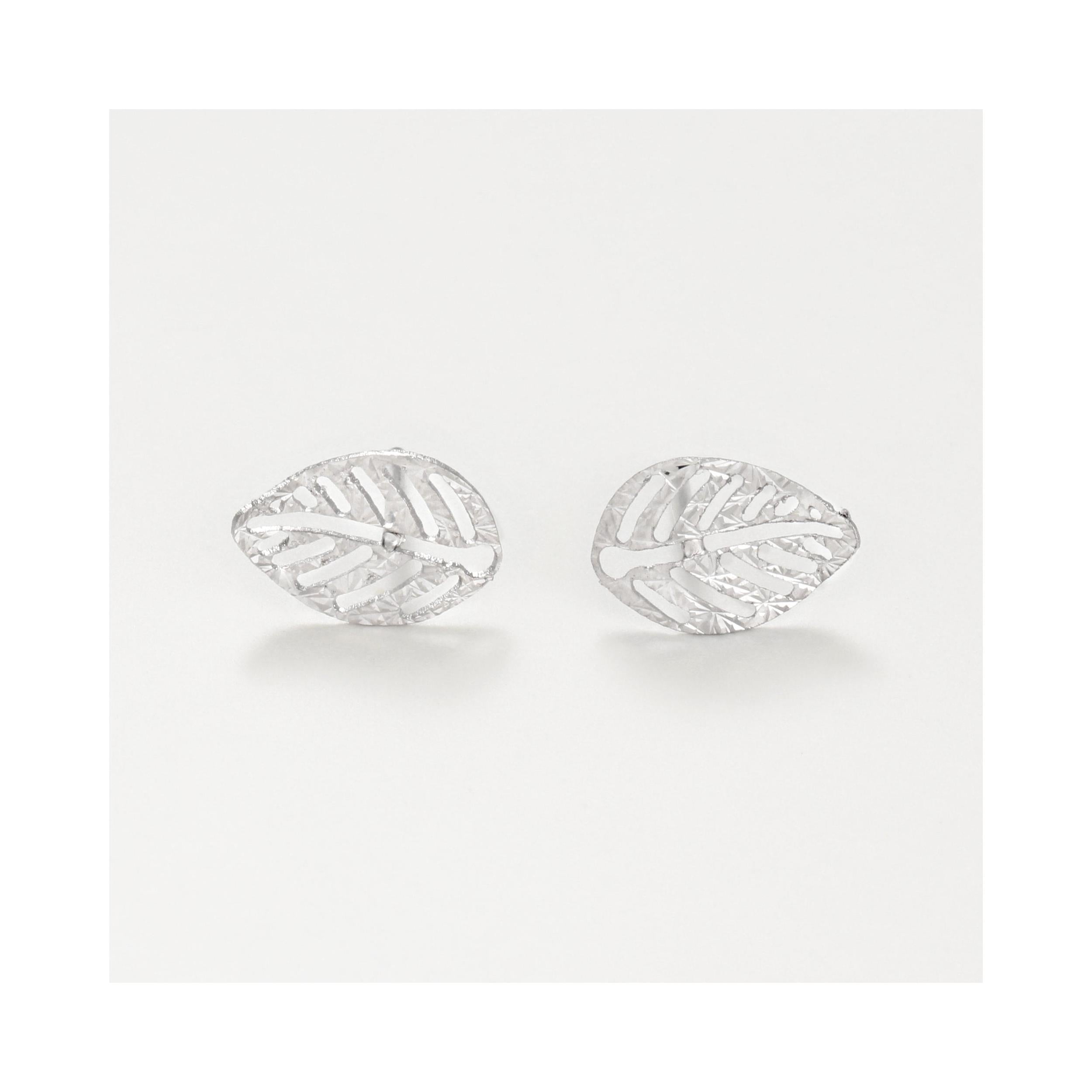 Boucles D'Oreilles " Sous Le Vent " Or Blanc 375/1000