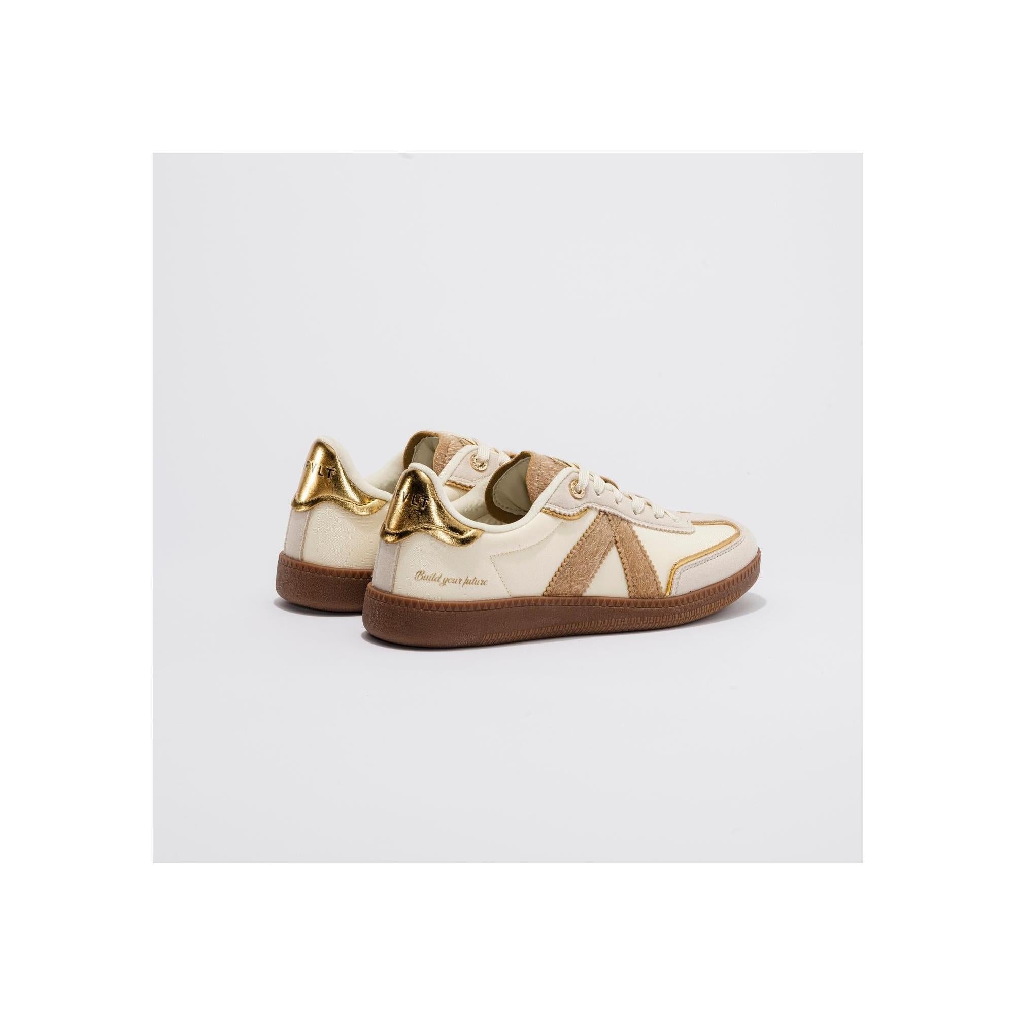 Sneakers Elite Classic Tan-Beige-Pony Hair-Gold