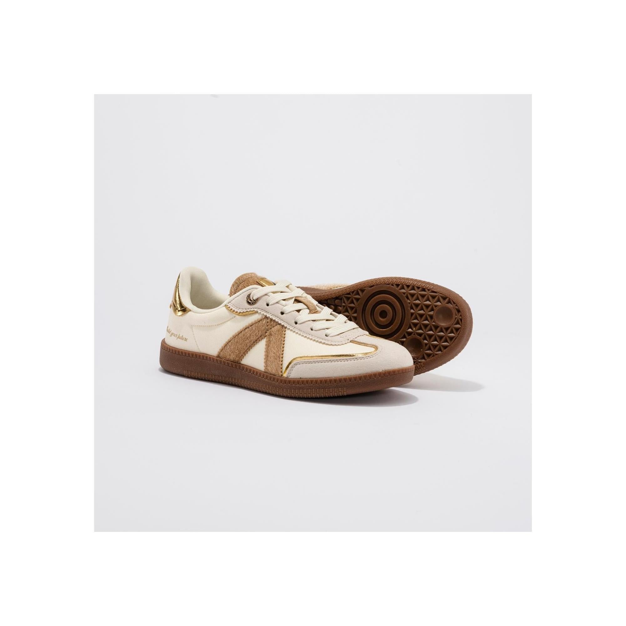 Sneakers Elite Classic Tan-Beige-Pony Hair-Gold