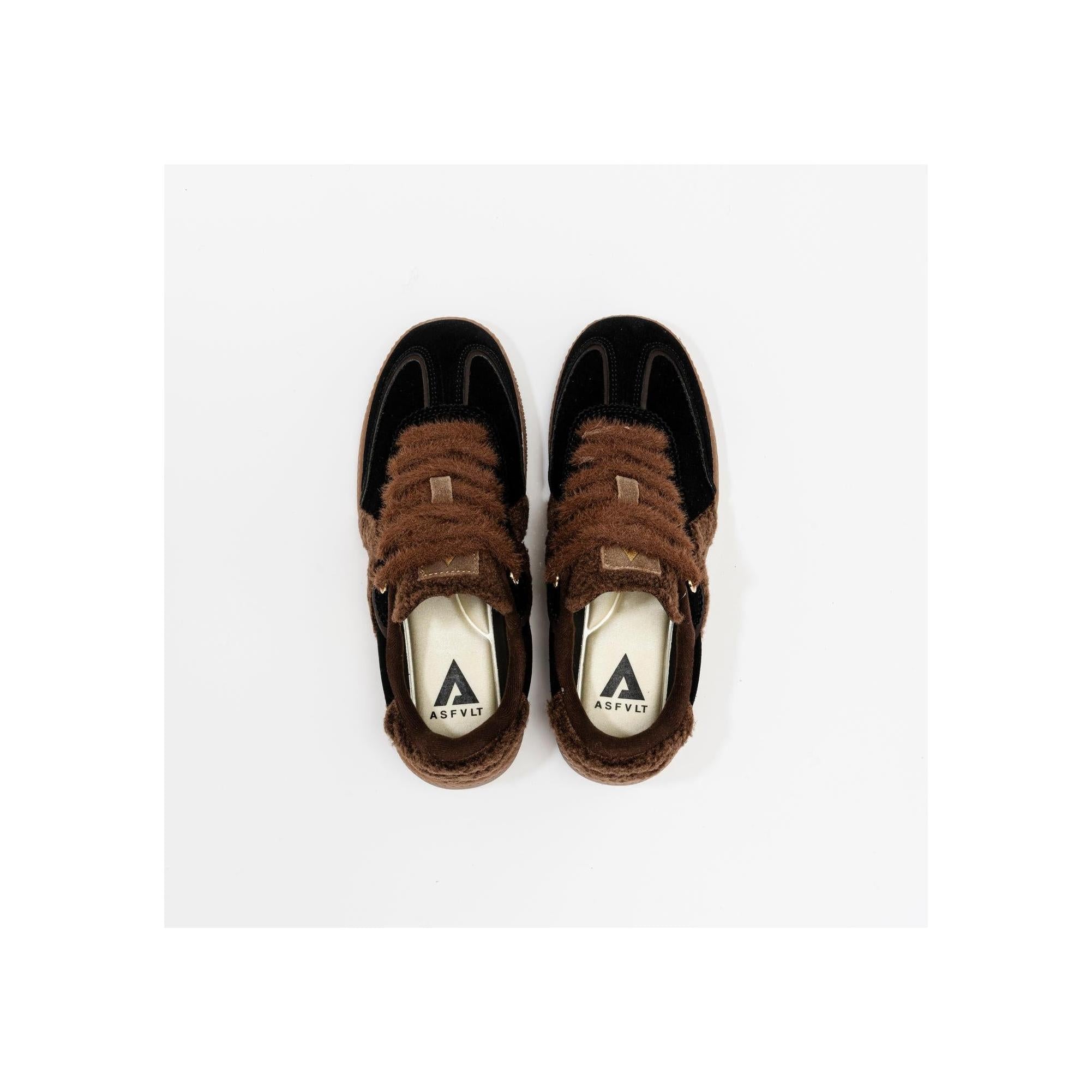 Sneakers Elite Classic Black-Brown-Sherpa