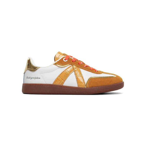 Sneakers Elite Classic - White/ Cognac Croc/Gold