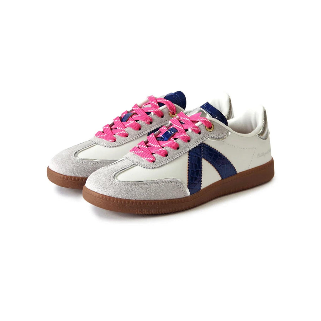 Sneakers Elite Classic - White/ Navy Croc/Silver