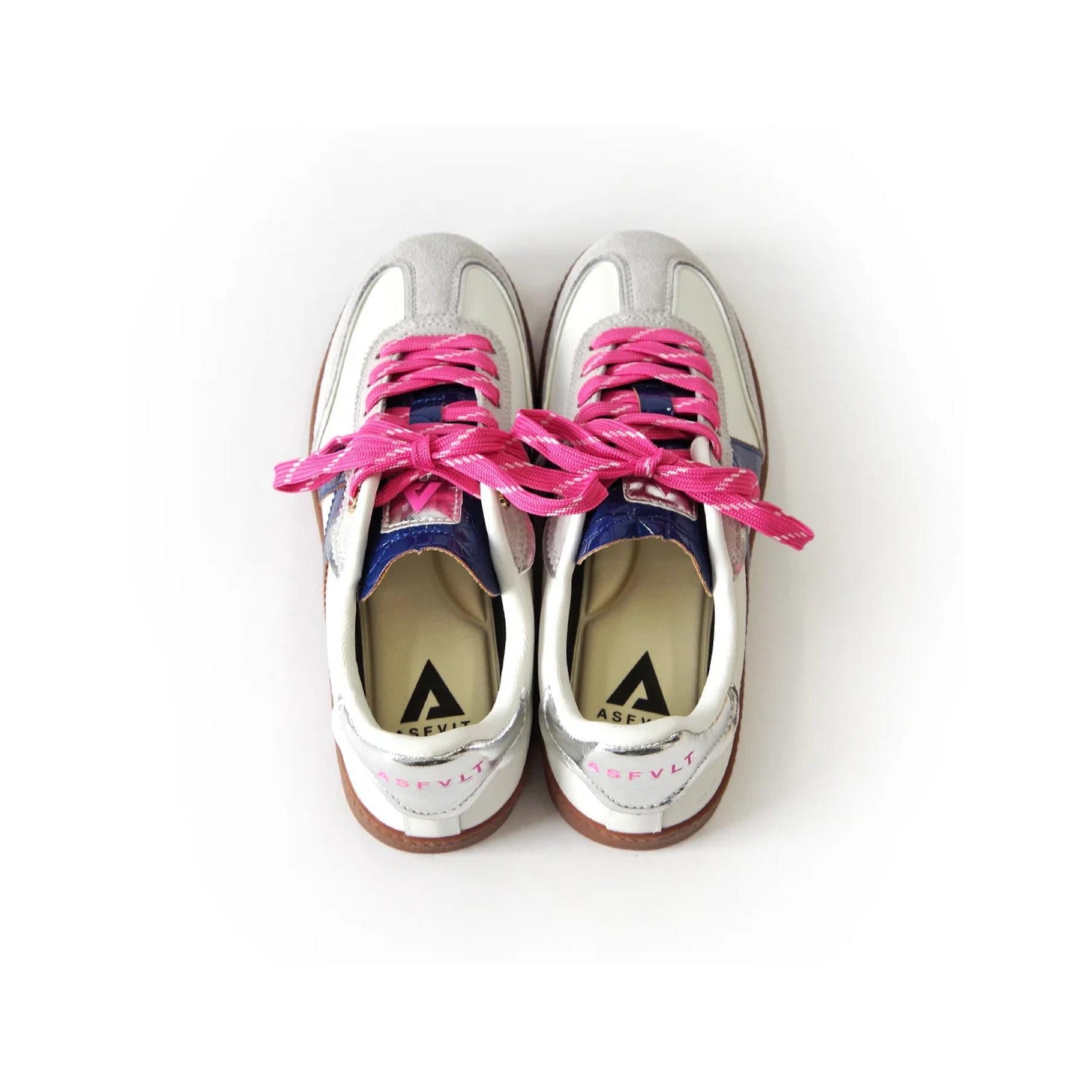 Sneakers Elite Classic - White/ Navy Croc/Silver