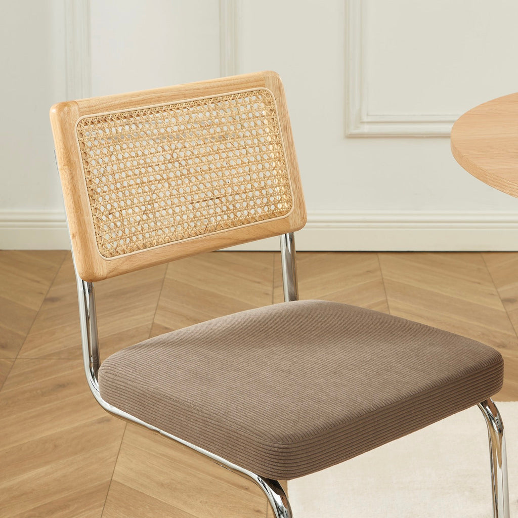 Ella - Lot De 2 Chaises - Velours Côtelé Taupe