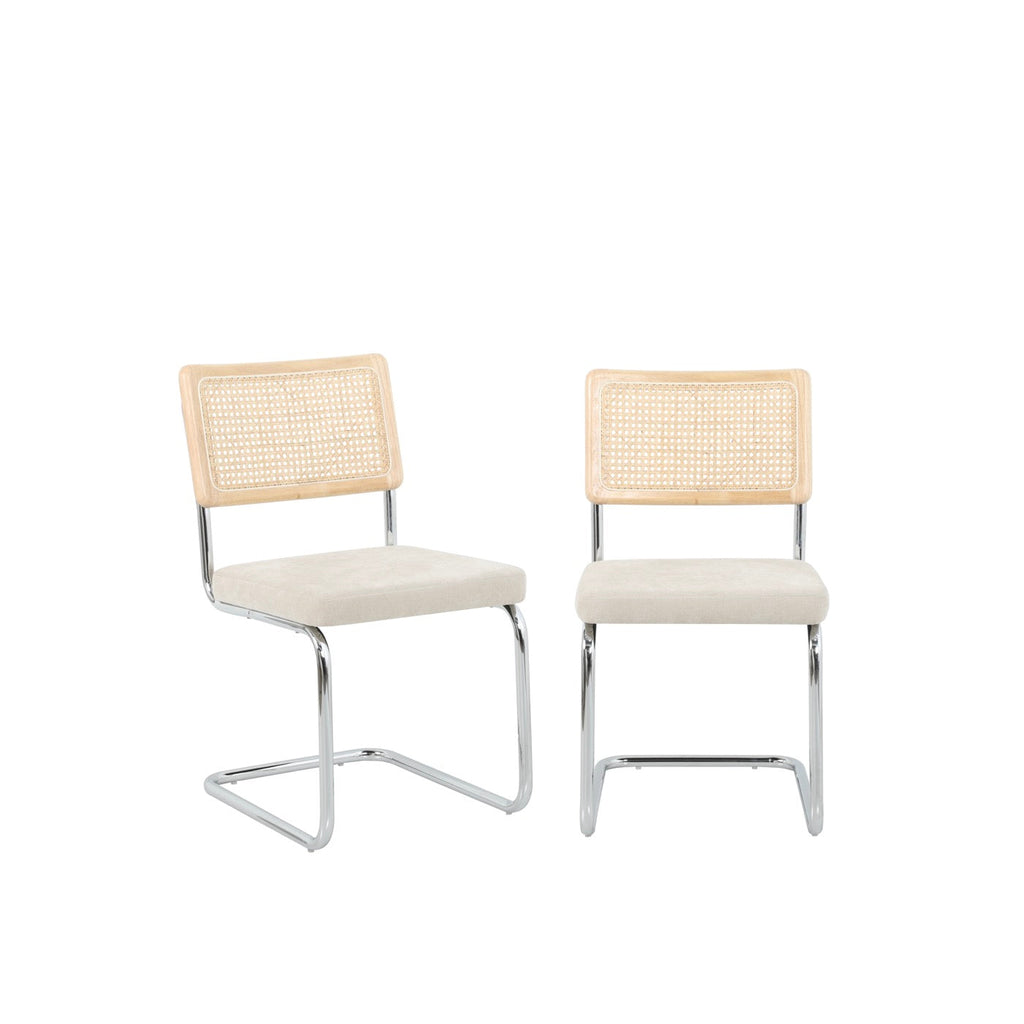 Ella - Lot De 2 Chaises - Tissu Écru