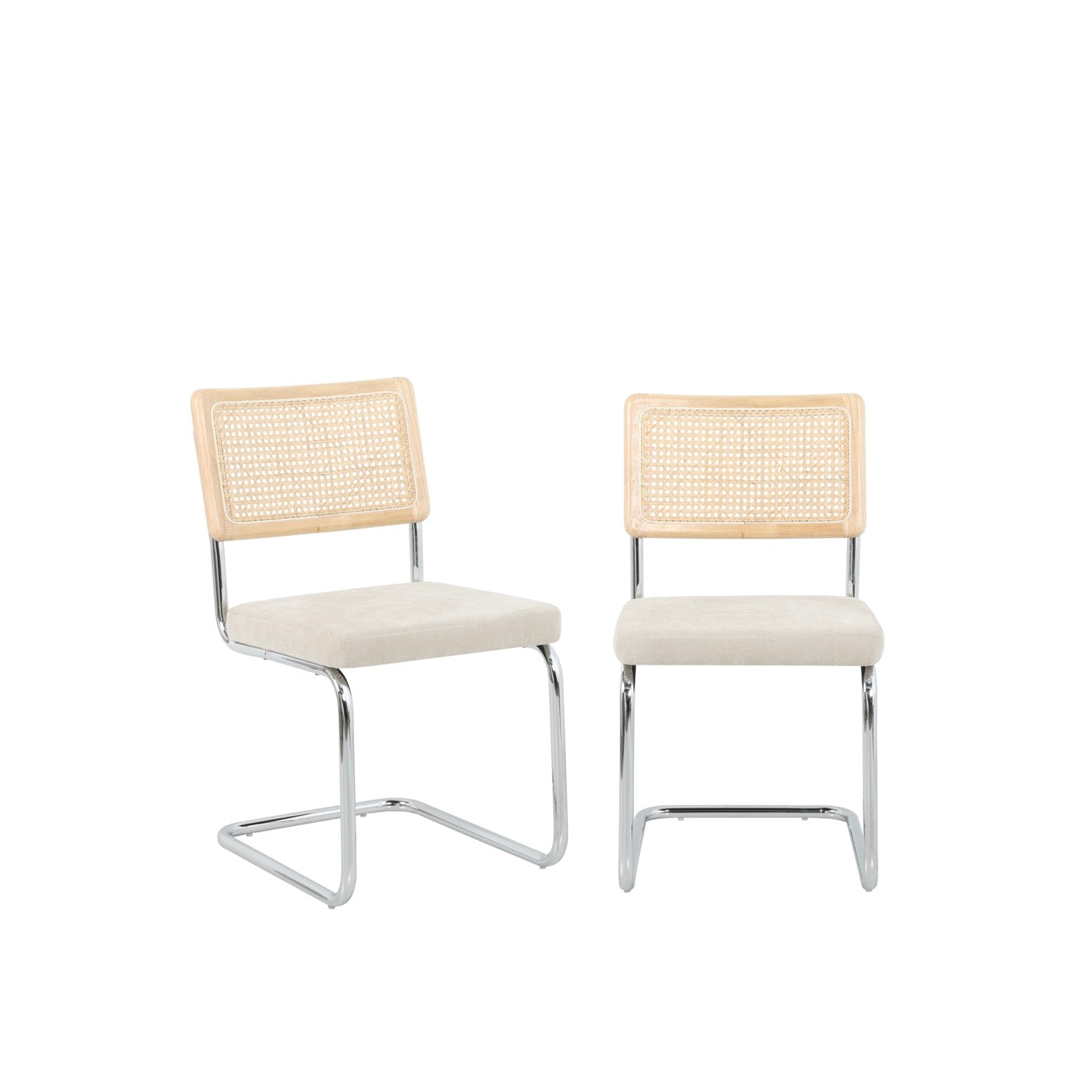 Ella - Lot De 2 Chaises - Tissu Écru