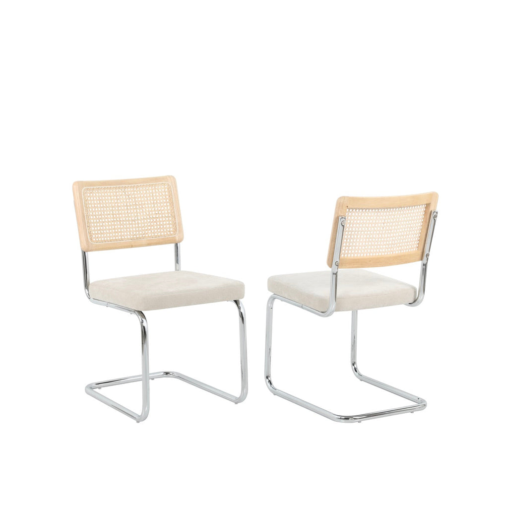 Ella - Lot De 2 Chaises - Tissu Écru