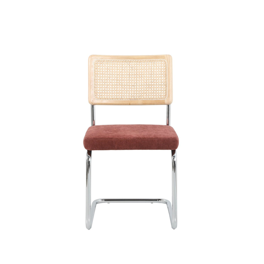 Ella - Lot De 2 Chaises - Tissu Bordeaux