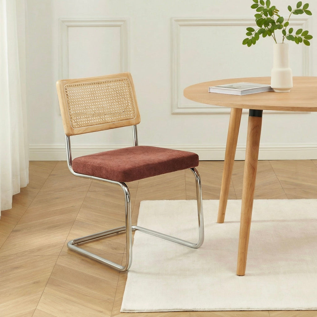 Ella - Lot De 2 Chaises - Tissu Bordeaux