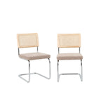 Ella - Lot De 2 Chaises - Tissu Marron