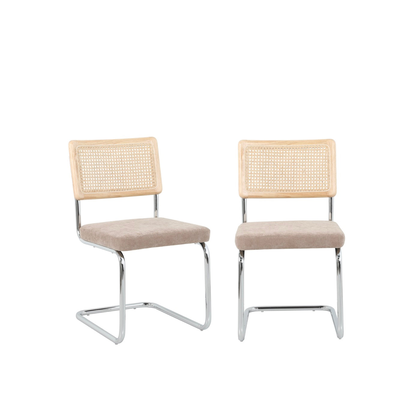 Ella - Lot De 2 Chaises - Tissu Marron