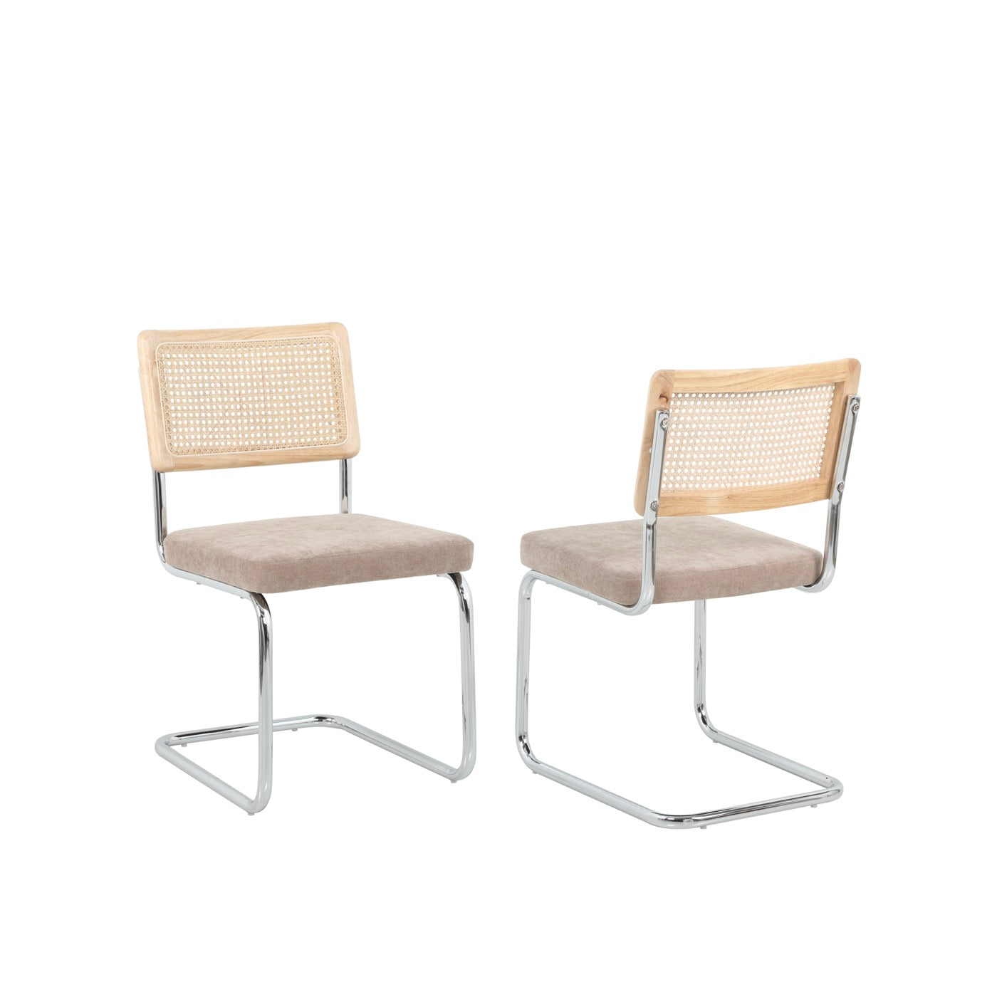 Ella - Lot De 2 Chaises - Tissu Marron