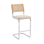 Ella - Lot De 2 Tabourets Mi-Hauts - Velours Côtelé Beige
