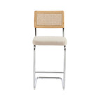 Ella - Lot De 2 Tabourets Mi-Hauts - Velours Côtelé Beige