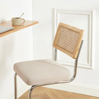 Ella - Lot De 2 Tabourets Mi-Hauts - Velours Côtelé Beige