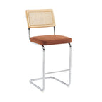 Ella - Lot De 2 Tabourets Mi-Hauts - Velours Côtelé Terracotta