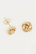 Boucles D'Oreilles "Noeud Torsadé 8 Mm" Or Jaune  375/1000