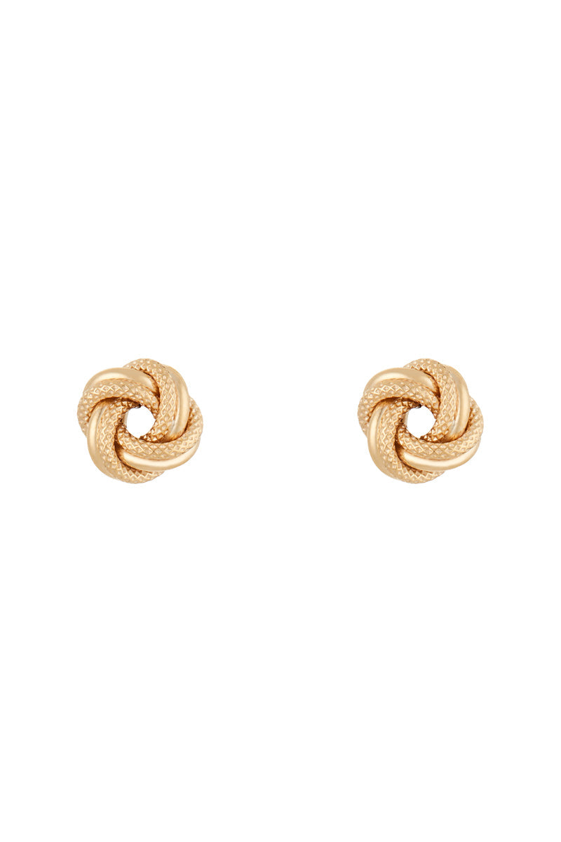 Boucles D'Oreilles "Noeud Torsadé 8 Mm"  Or Jaune 375/1000