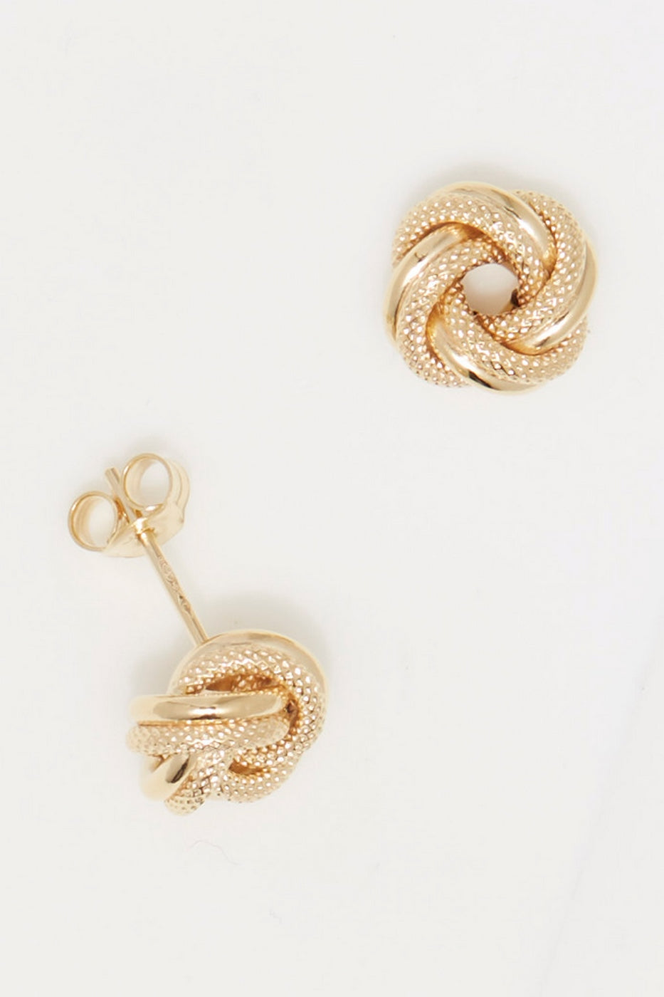 Boucles D'Oreilles " Noeud Torsadé 10Mm" Or Jaune 375/1000 - Or Jaune 375/1000