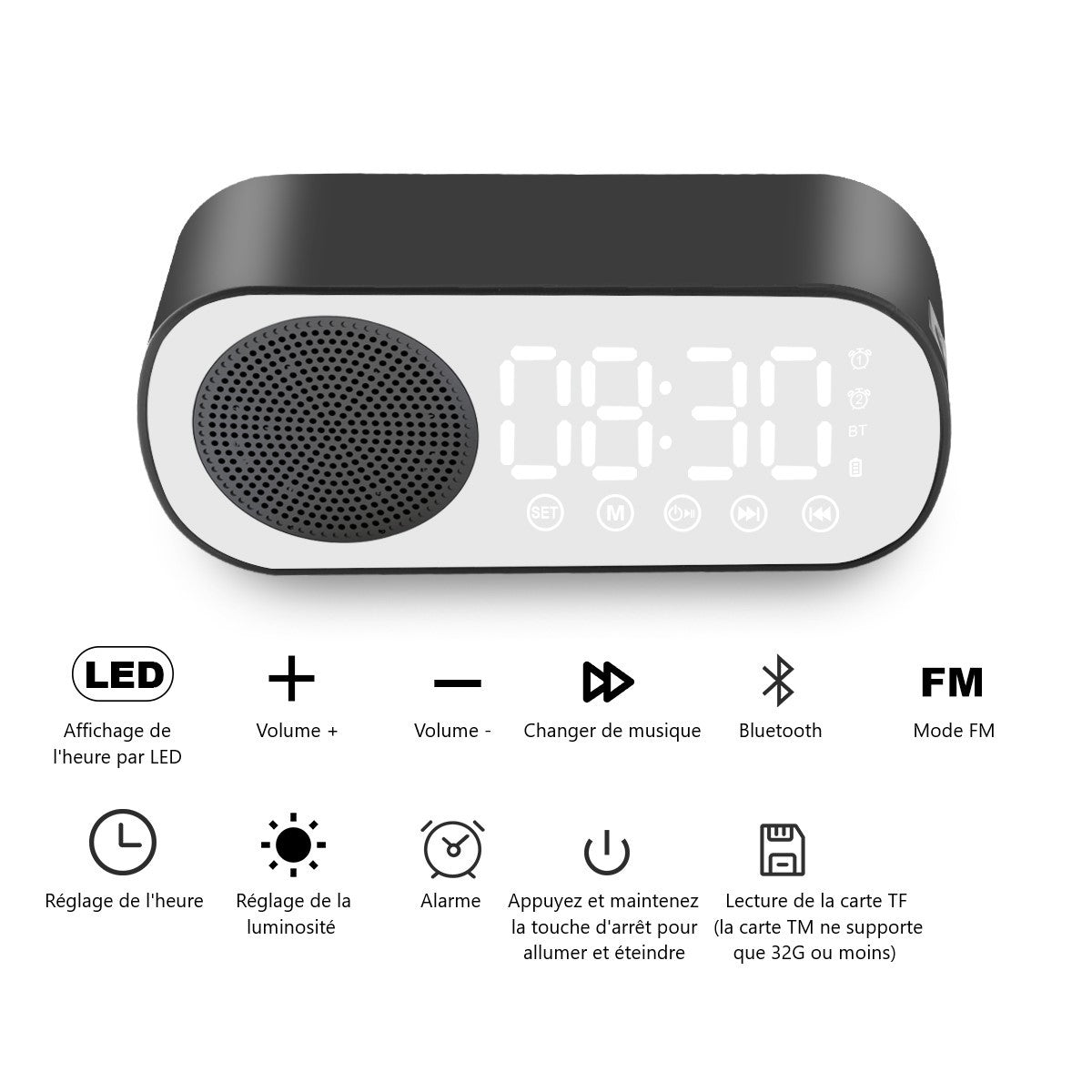 Enceinte Reveil Bluetooth