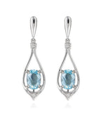 Boucles D'Oreilles "Brillants Topaze" - D0,03/4 T1,9/2 - Or Blanc