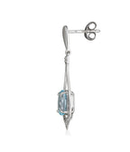 Boucles D'Oreilles "Brillants Topaze" - D0,03/4 T1,9/2 - Or Blanc