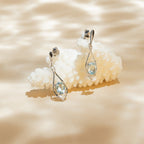 Boucles D'Oreilles "Brillants Topaze" - D0,03/4 T1,9/2 - Or Blanc