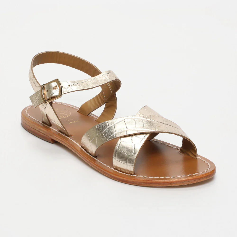 Sandales Eneya - Light Gold Croco