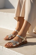 Sandales Eneya - Light Gold Croco