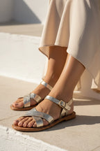 Sandales Eneya - Light Gold Croco