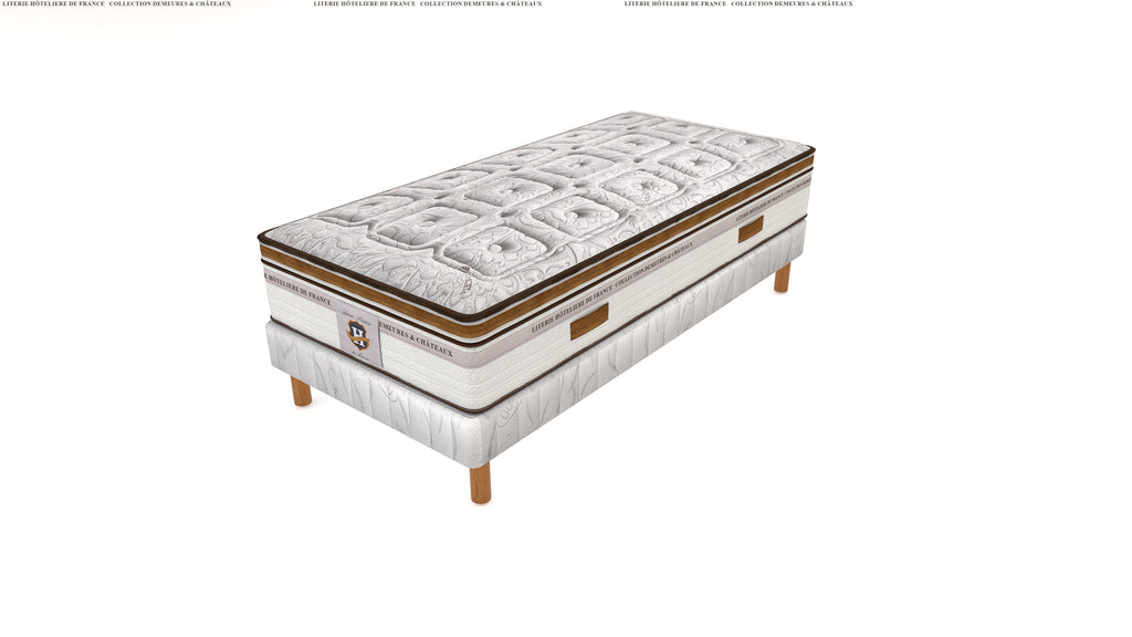 Renaissance - Ensemble Matelas + Sommier - Blanc/Marron