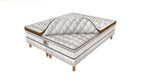 Renaissance - Ensemble Matelas + Sommier - Blanc/Marron