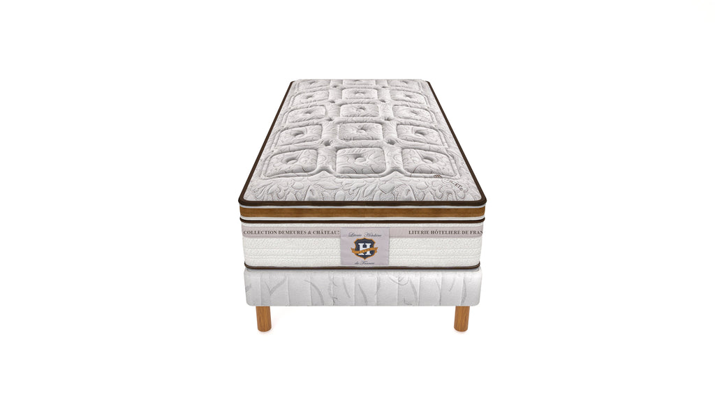 Renaissance - Ensemble Matelas + Sommier - Blanc/Marron