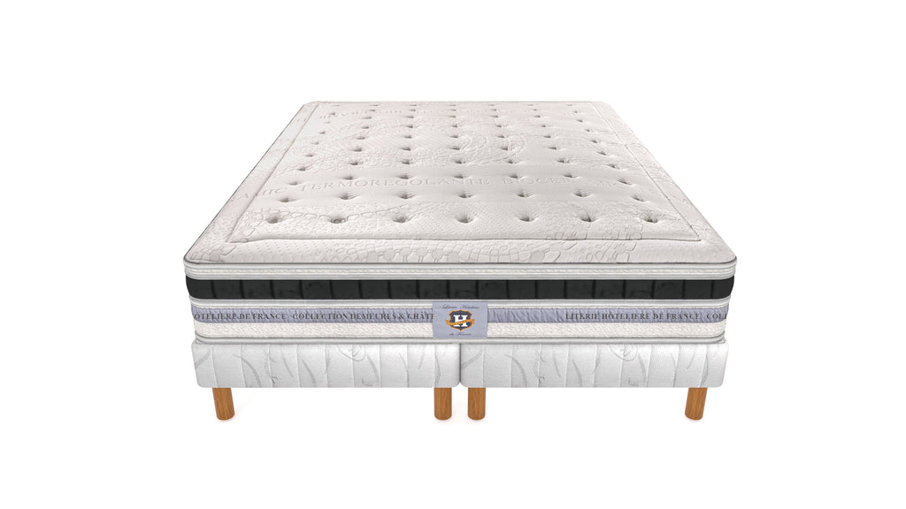 Versailles - Ensemble Matelas + Sommier - Blanc/Noir