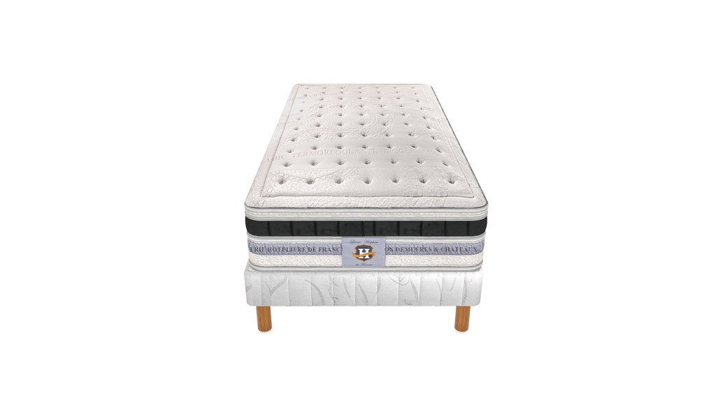 Versailles - Ensemble Matelas + Sommier - Blanc/Noir
