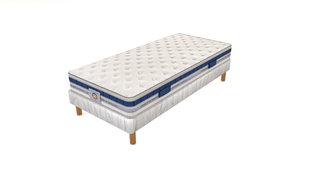 Villandry - Ensemble Matelas + Sommier - Blanc/Gris