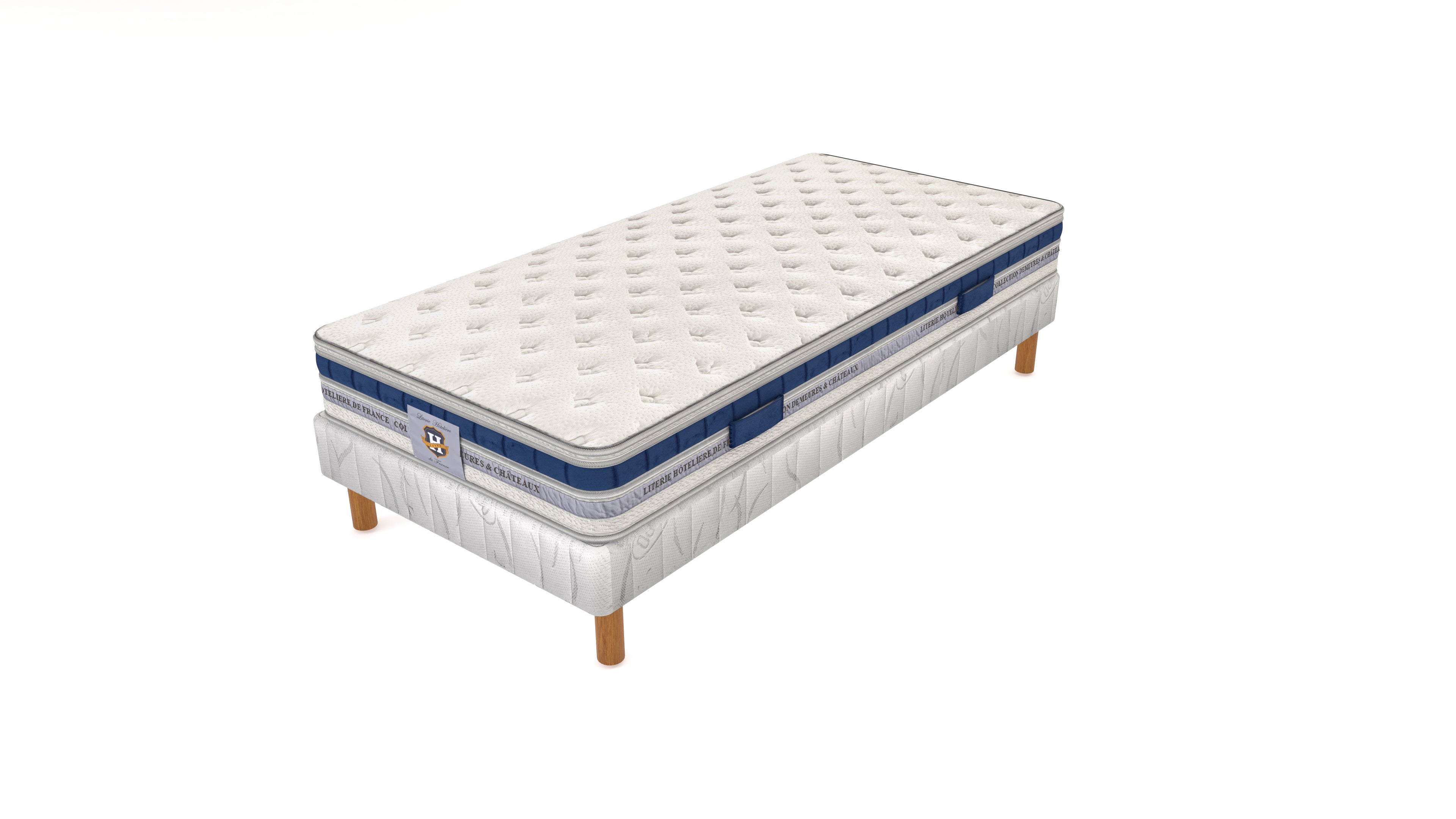 Villandry - Ensemble Matelas + Sommier - Blanc/Gris