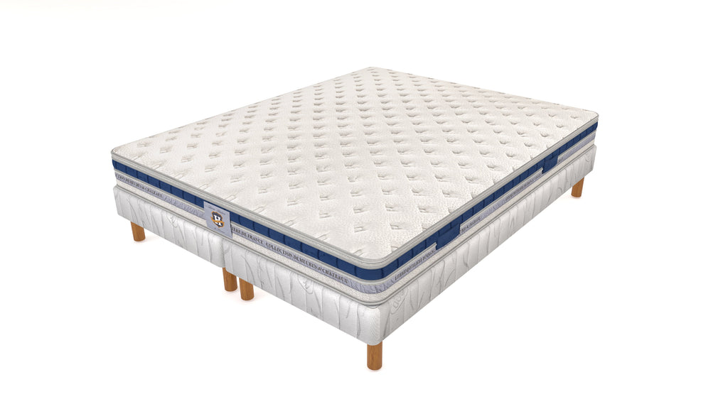 Villandry - Ensemble Matelas + Sommier - Blanc/Gris