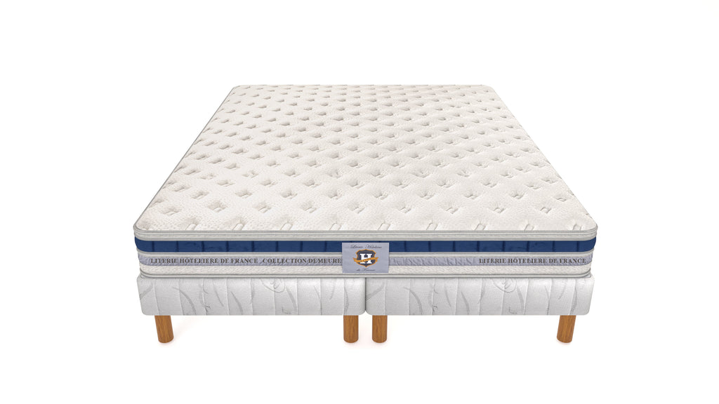 Villandry - Ensemble Matelas + Sommier - Blanc/Gris