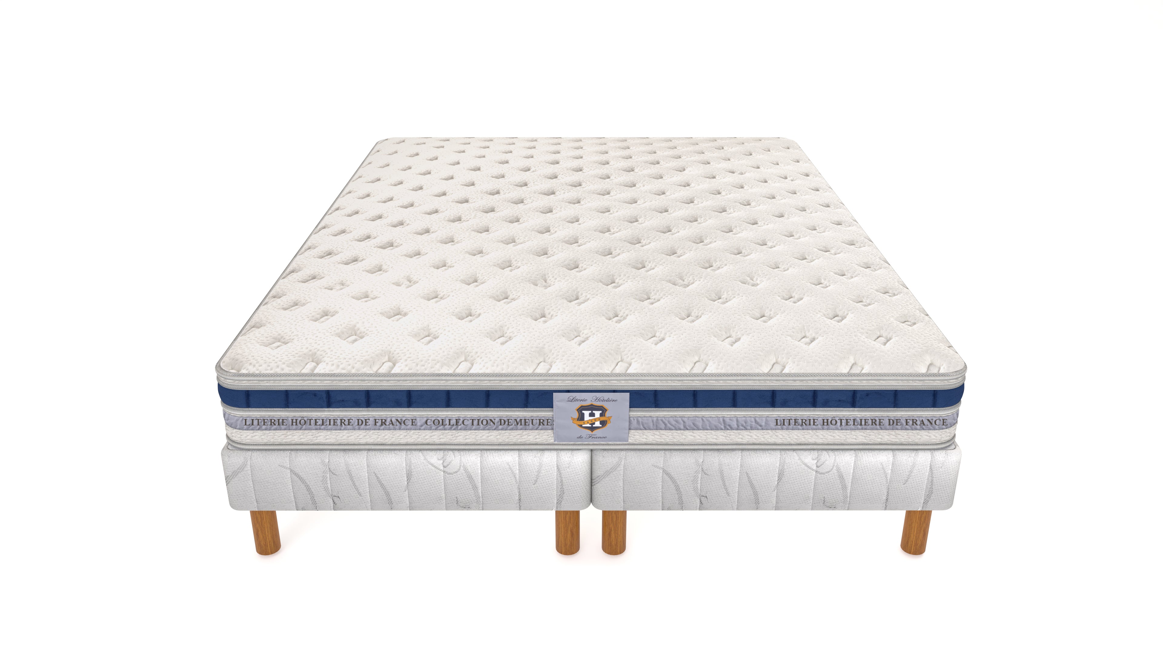 Villandry - Ensemble Matelas + Sommier - Blanc/Gris