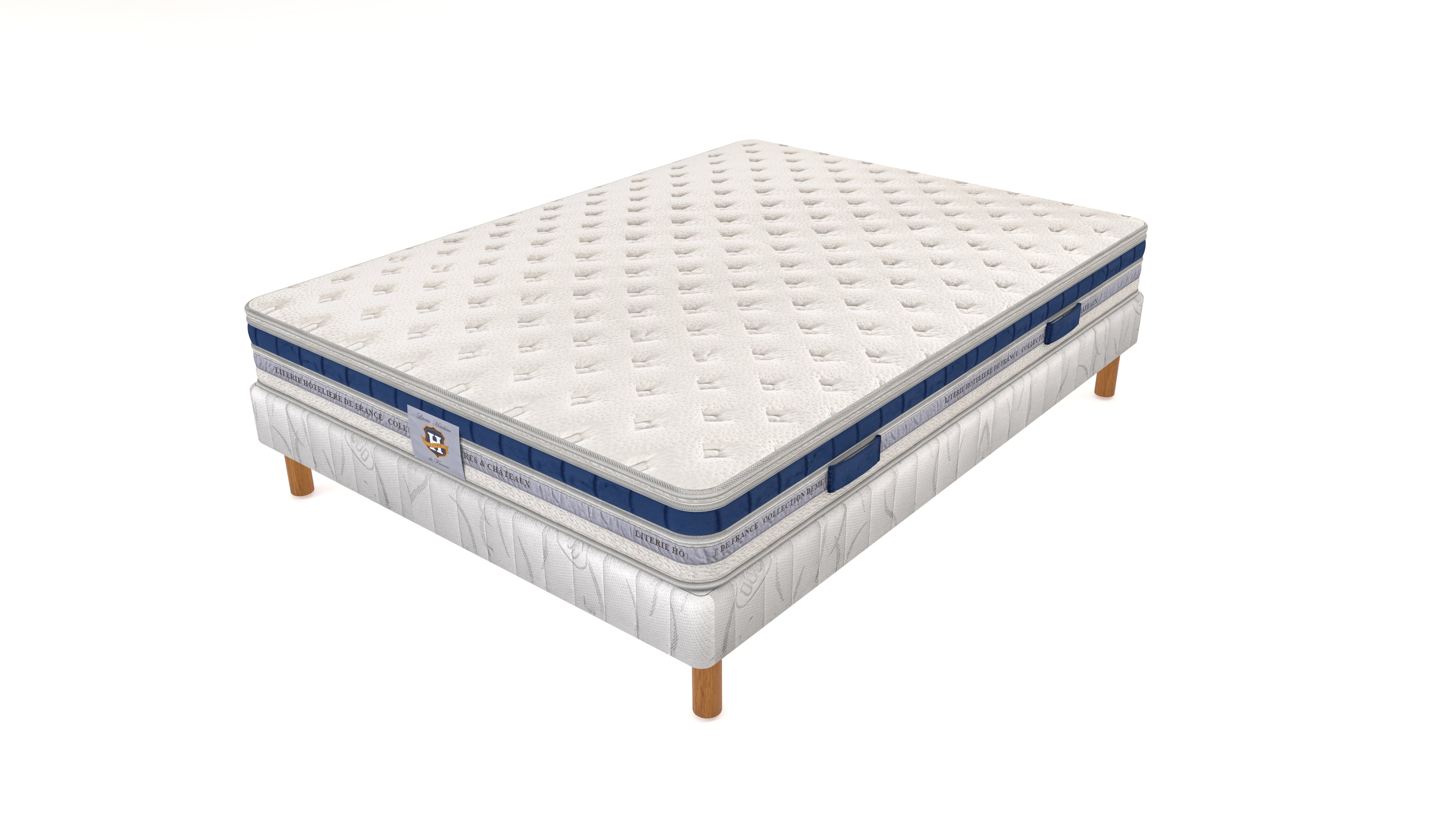Villandry - Ensemble Matelas + Sommier - Blanc/Gris