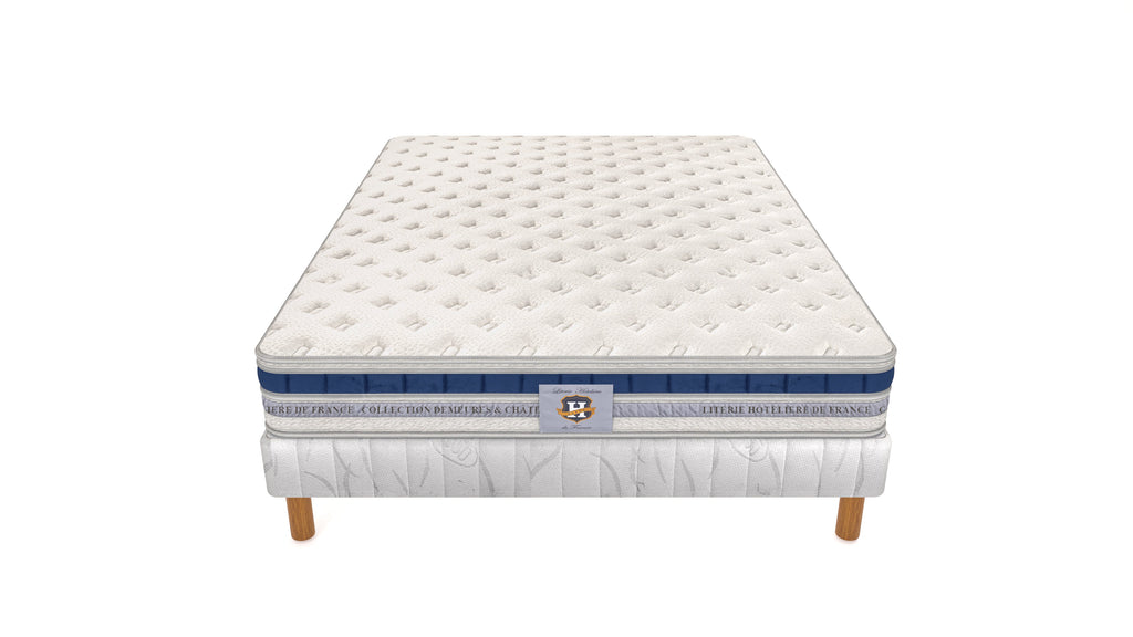 Villandry - Ensemble Matelas + Sommier - Blanc/Gris