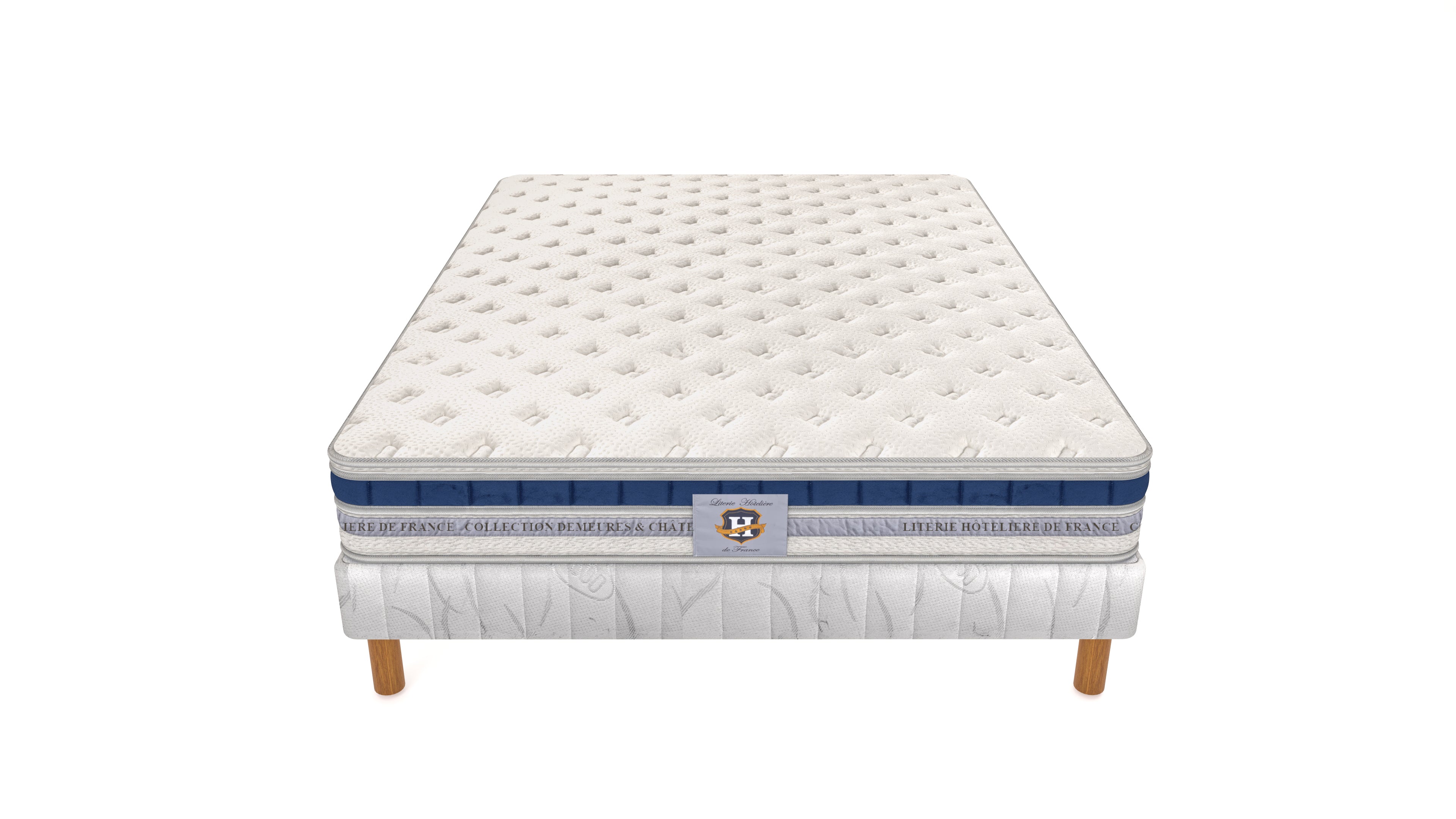 Villandry - Ensemble Matelas + Sommier - Blanc/Gris