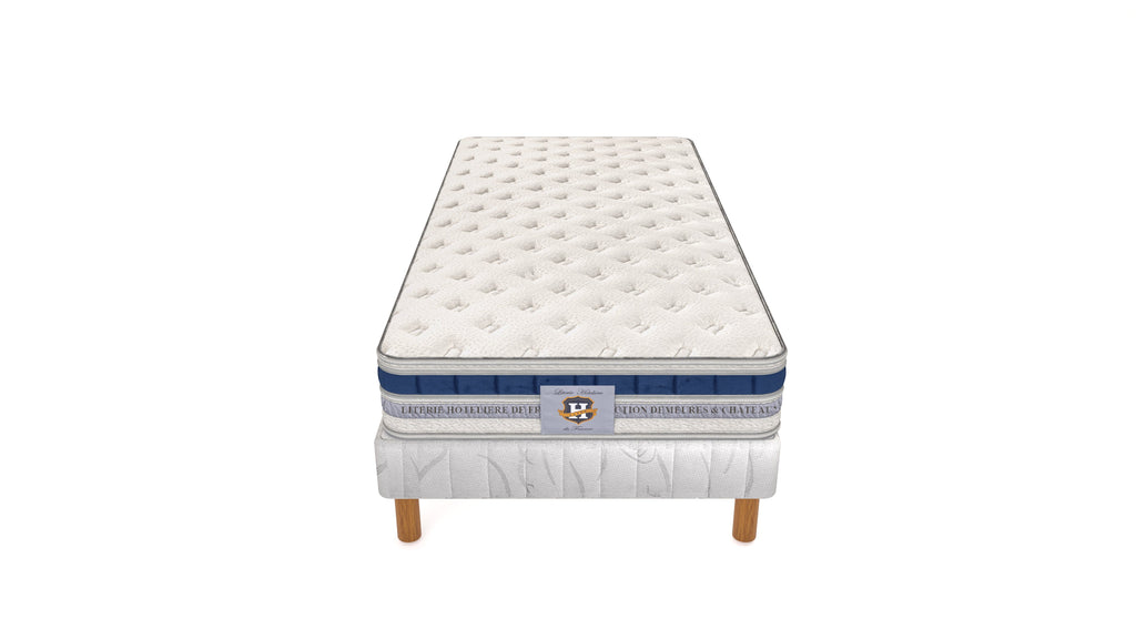 Villandry - Ensemble Matelas + Sommier - Blanc/Gris